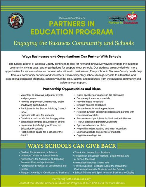 Partners in Ed Flyer 